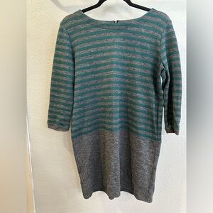 3 for $10. LOFT Green and Gray Striped Dress